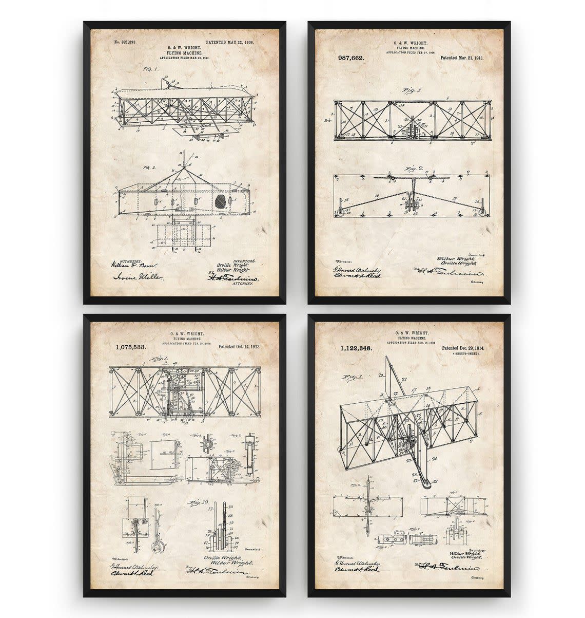 Wright Brothers Patent Prints