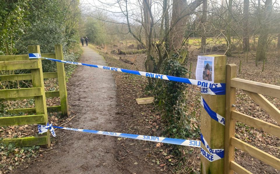 The police cordon was put in place on Thursday morning - Helena Lambert for The Telegraph