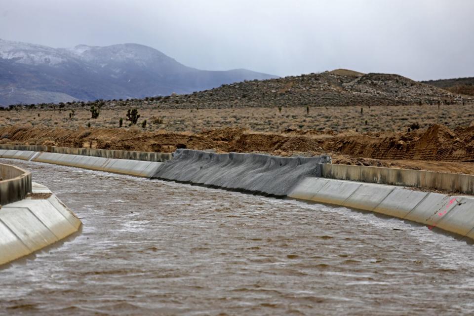 Water flowing in an aqueduct