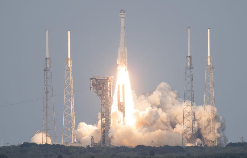 A United Launch Alliance Atlas V rocket with Boeing’s CST-100 Starliner spacecraft launches from Space Launch Complex 41, Thursday, May 19, 2022, at Cape Canaveral Space Force Station in Florida. Boeing’s Orbital Flight Test-2 (OFT-2) is Starliner’s second uncrewed flight test and will dock to the International Space Station as part of NASA's Commercial Crew Program. OFT-2 launched at 6:54 p.m. ET, and will serve as an end-to-end test of the system's capabilities. Photo Credit: (NASA/Joel Kowsky)