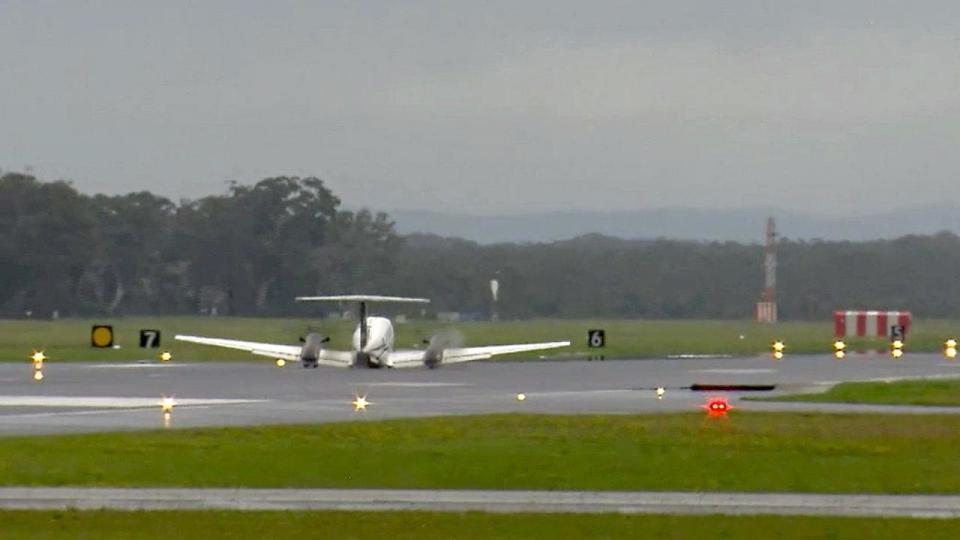 NEWCASTLE, AUSTRALIA - NCA NewsWire Photos - 13 MAY, 2024: A plane is circling Newcastle Airport because its landing gear has failed. The Eastern Air Services registered flight XDV had been scheduled to fly from Newcastle to Port Macquarie Monday morning. Picture: NCA NewsWire