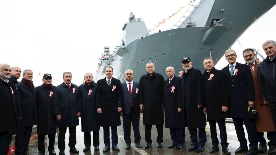 Turkey commissioned a new ship, the TCG Anadolu, on April 10, 2023. (Turkish Defence Ministry)