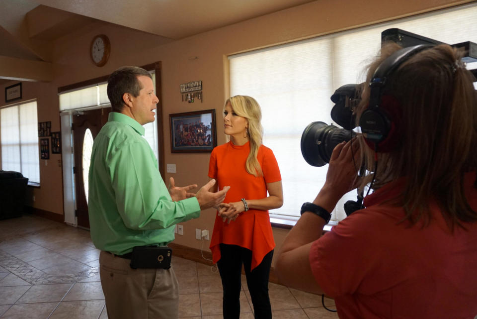 TONTITOWN, ARKANSAS - JUNE 03:  In this handout image provided by FOX News Channel, Jim Bob Duggar, of the TLC show '19 Kids and Counting', speaks with FOX News ChannelÂs Megyn Kelly  at their home in Tontitown, Arkansas.  The interview will air tonight during FOX News ChannelÂs 'The Kelly File' at 9PM/ET.  (Photo by FOX News Channel via Getty Images)