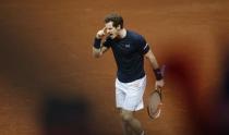 Men's Singles - Great Britain's Andy Murray reacts during his match against Belgium's David Goffin. Reuters / Francois Lenoir