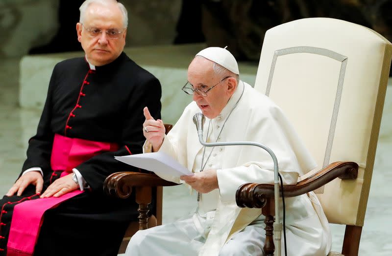 Pope Francis holds the weekly general audience at Vatican