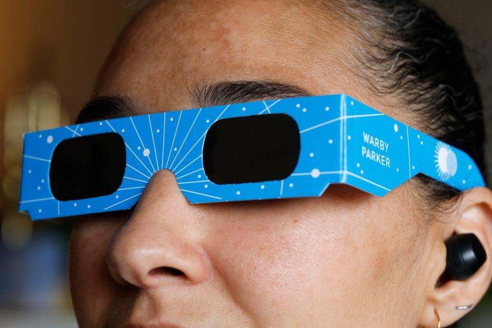 Anyone who watches Monday’s eclipse must wear protective eyewear or risk permanent injury. NASA does not approve any particular brand of eclipse glasses, which have been distributed free by companies like Warby Parker. Getty Images