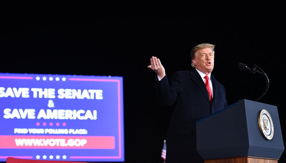 President Donald Trump on Jan. 4, 2021, in Dalton, Georgia.