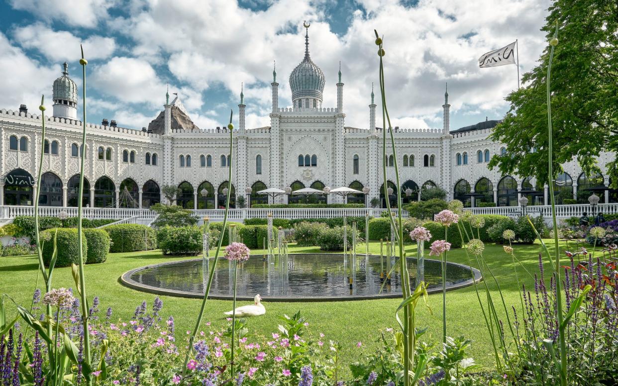 Nimb Hotel, close to Tivoli Gardens, was built to be an ‘Arabian fantasy castle’ with striking Taj Mahal-style turrets. - Lasse Salling, Tivoli