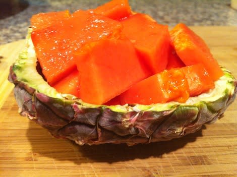 Papaya con crema