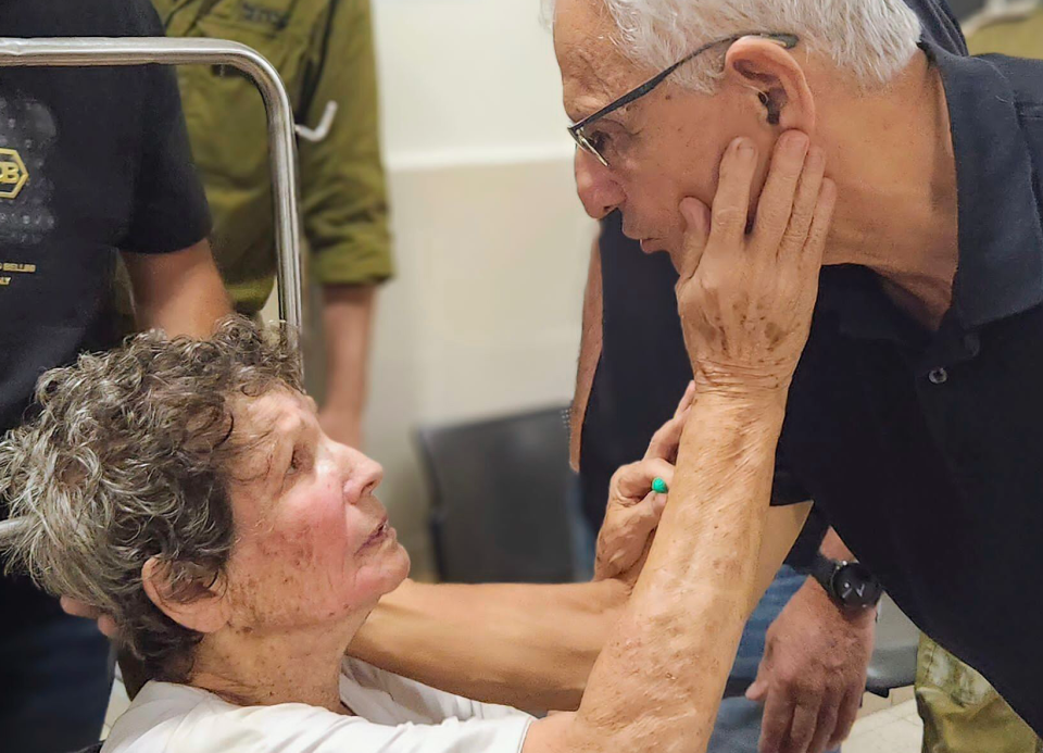 Yocheved Lifshitz at Ichilov hospital in Tel Aviv (AP)