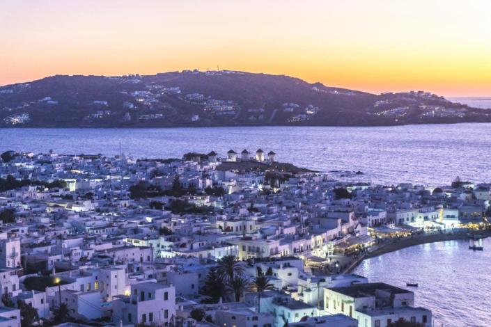 <div class="inline-image__caption"><p>Overview of the Chora of Mykonos at sunset. </p></div> <div class="inline-image__credit">Demetrios Ioannou</div>
