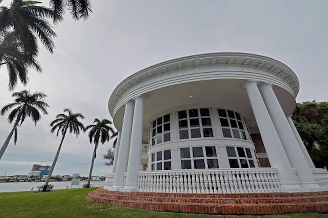 La Maison Blanche, a grand neoclassical estate on the Intracoastal Waterway in Fort Lauderdale, seen on Friday, Dec. 22, 2023. The circa-1930s home is set for demolition in the coming weeks and there will be a live auction Saturday and continuing online for a week of 700 or so items from the property.
