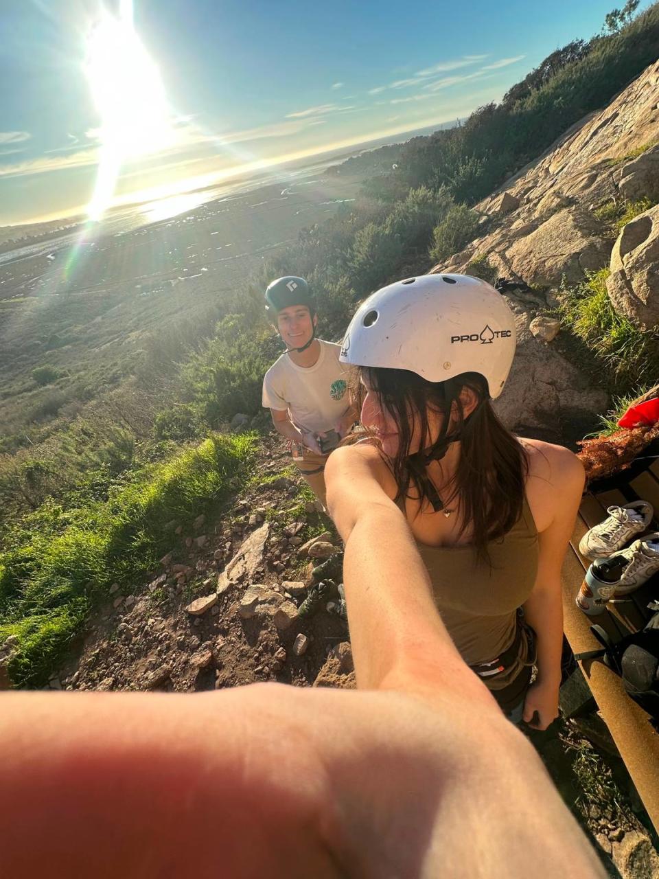 Hadas Tankel takes a selfie with Kenneth Taylor while on climbing excursion. Taylor, a third-year Cal Poly student, died while on a climbing trip at Salmon Creek waterfall in Big Sur on April 6, 2024.