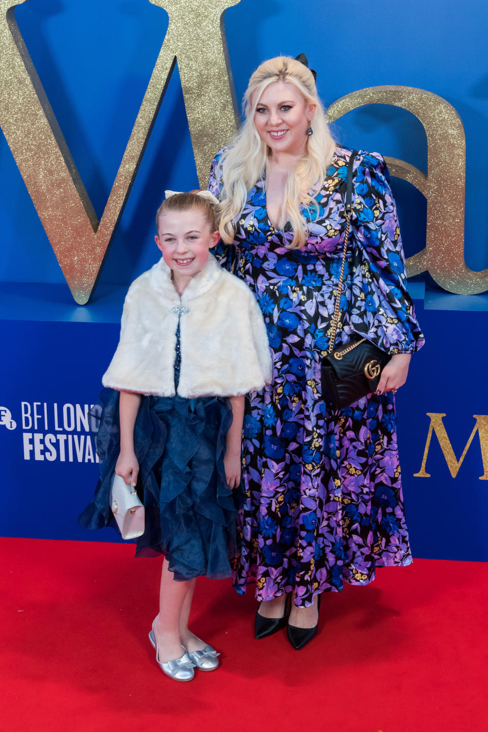 Louise Pentland and daughter Darcy attends the World Premiere of Roald Dahlâs Matilda The Musical at the Royal Festival Hall during the 66th BFI London Film Festival  2022