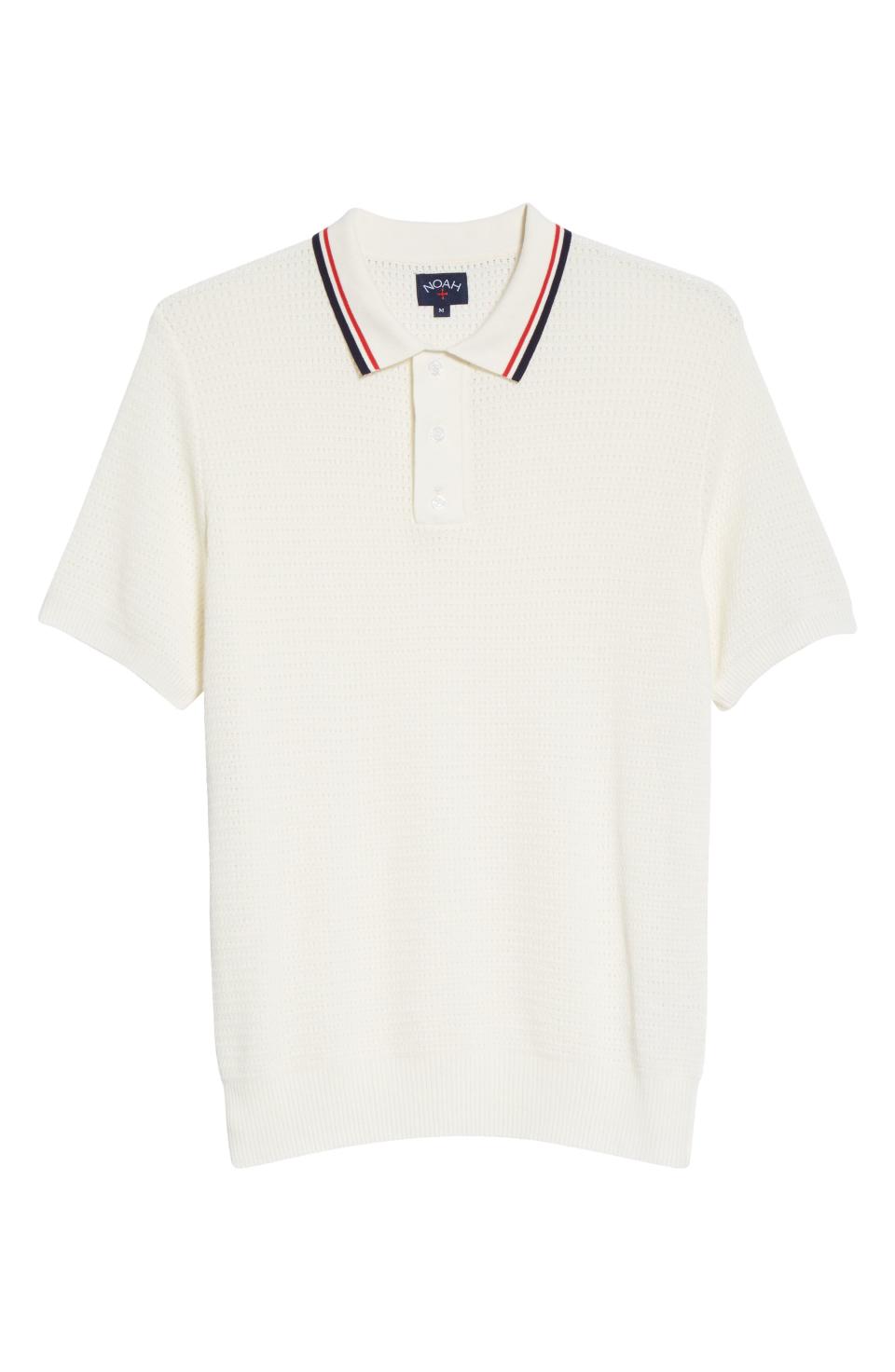 Tipped Short Sleeve Mesh Knit Polo