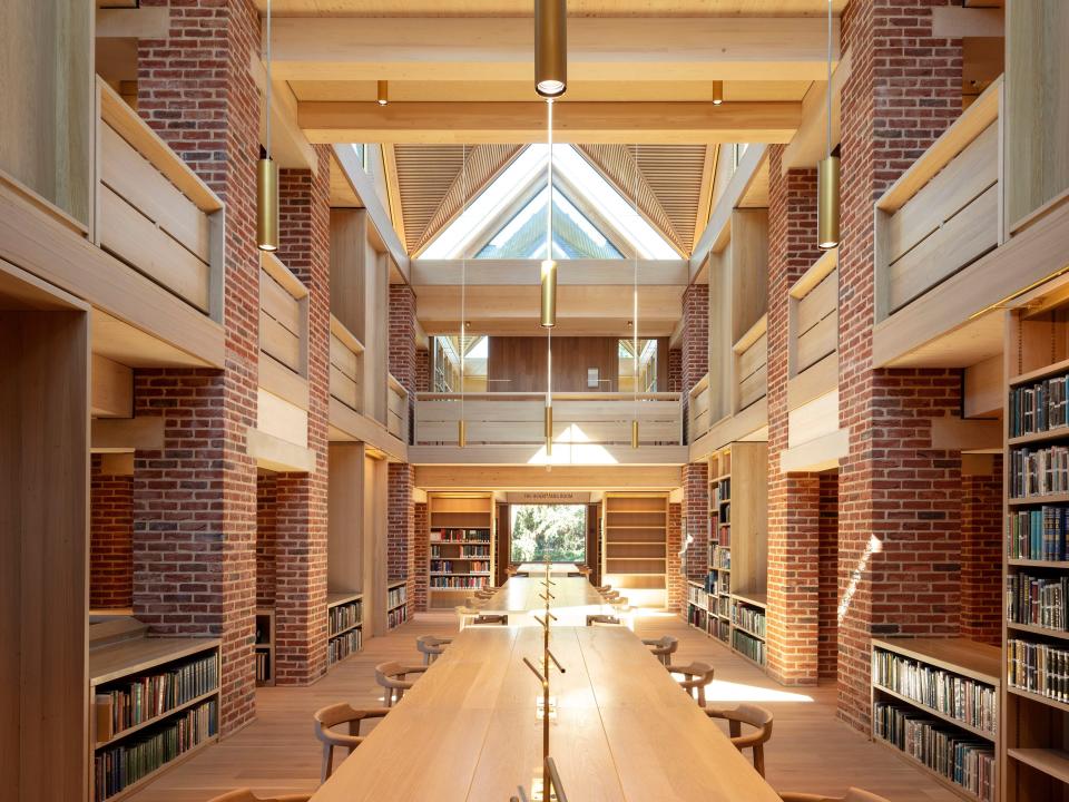 A picture of the interior of Magdalene College library, which won the RIBA Stirling Prize for 2022.