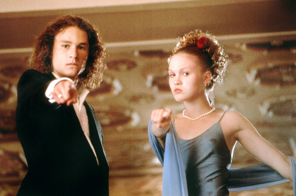 Ledger and Stiles in "10 Things I Hate About You." (Photo: Yahoo Movies)