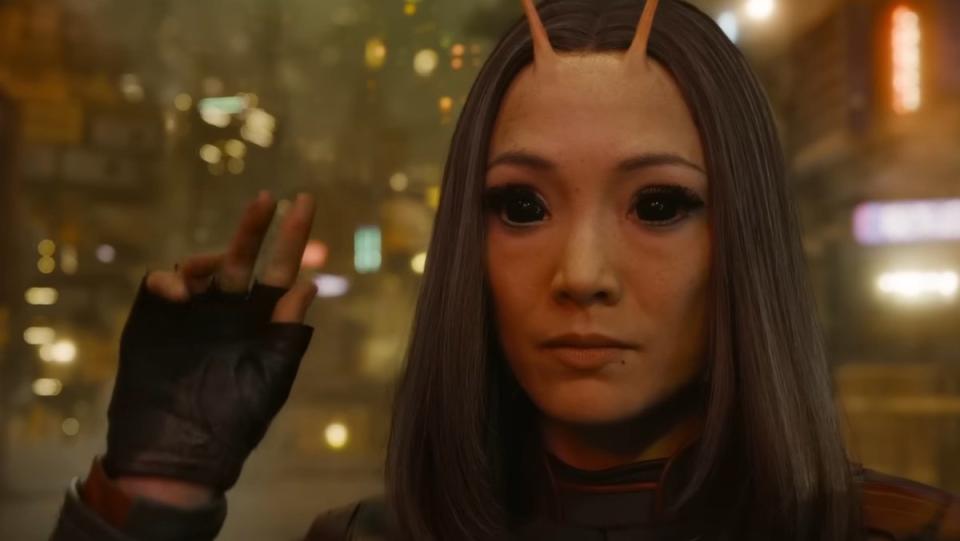 Mantis looks sad as she waves goodbye in Guardians of the Galaxy Vol. 3