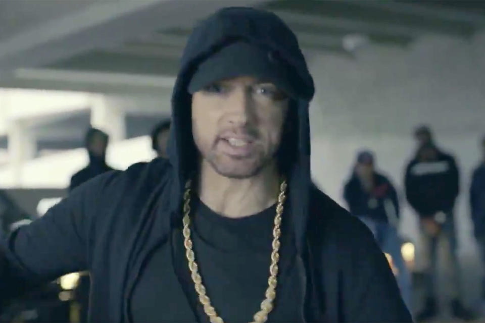 <p><b>"When he attacks the NFL so we focus on that / Instead of talking Puerto Rico or gun reform for Nevada / All these horrible tragedies and he's bored and would rather / Cause a twitter storm with the Packers."</b> — Eminem, <span>slamming Donald Trump in a freestyle rap</span>, at the BET Hip Hop Awards</p>