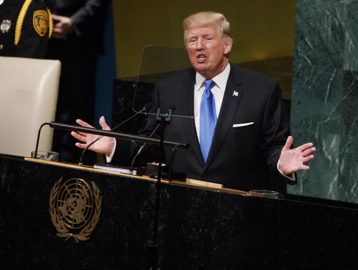 The President made the remarks during his first major speech to the United Nations General Assembly: AP
