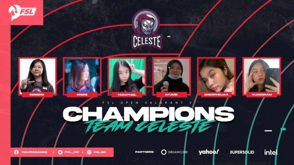 Celeste Esports win the fifth iteration of the FSL Valorant Open, taking home their third-straight out of four championships in the circuit. (Photo: FSL FPS Facebook)