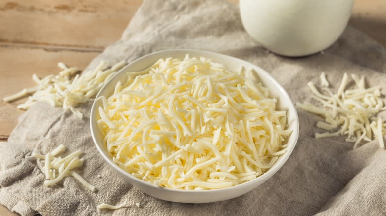 shredded cheese in bowl