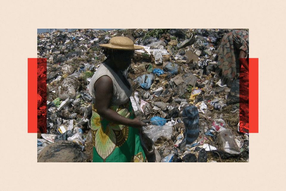 File image of Cynthia collecting cans at a garbage dump