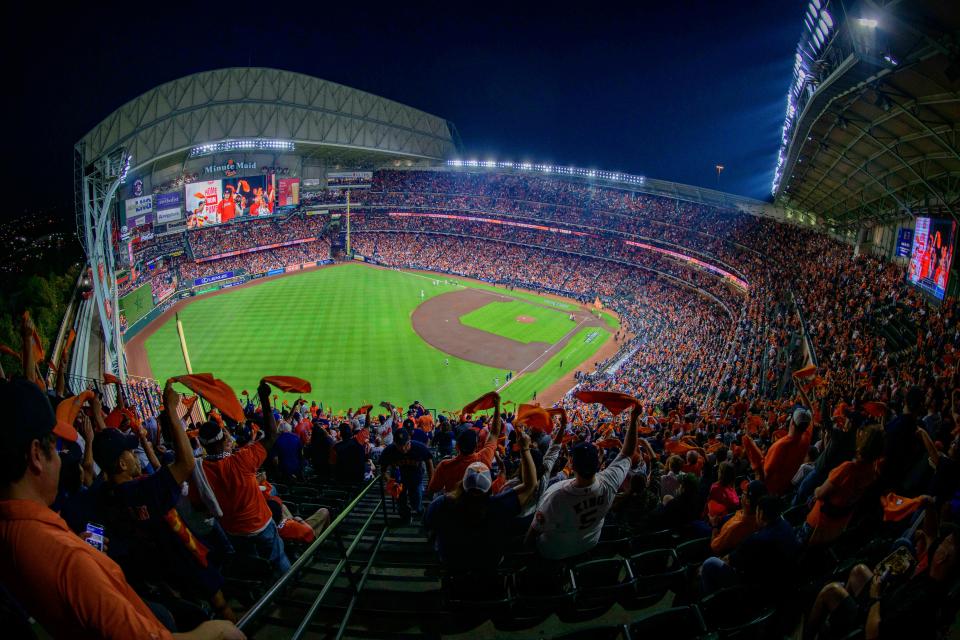 A view of Minute Maid Park in Houston during the World Series.