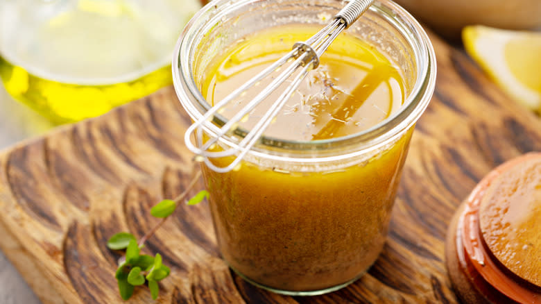 whisk over marinade