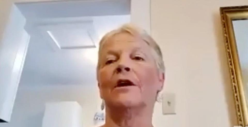 Sandy Smith speaks at a press conference on 20 March (Facebook Live)