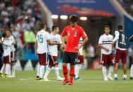 Soccer Football - World Cup - Group F - South Korea vs Mexico - Rostov Arena, Rostov-on-Don, Russia - June 23, 2018 South Korea's Kim Young-gwon looks dejected after the match REUTERS/Damir Sagolj