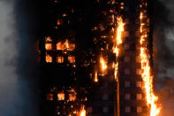 <p>Flames and smoke billow as firefighters deal with a serious fire in a tower block at Latimer Road in West London, Britain June 14, 2017. (Toby Melville/Reuters) </p>