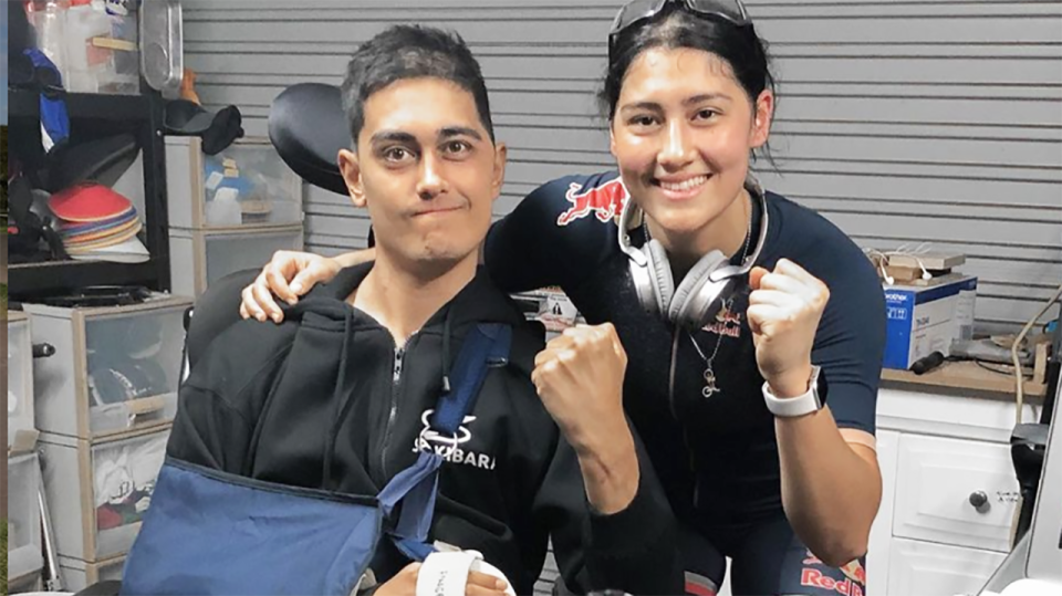 BMX rider Saya Sakakibara's brother Kai is recovering from a brain injury suffered in a nasty 2020 crash.