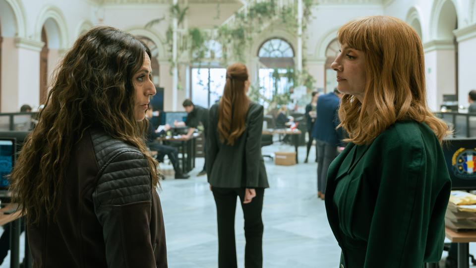 (From left) "Money Heist" fans will see these two familiar faces in Netflix's new "Berlin" spinoff. Itzia Ituño as Lisboa and Najwa Nimri as Alicia Sierra make appearances in the show.
