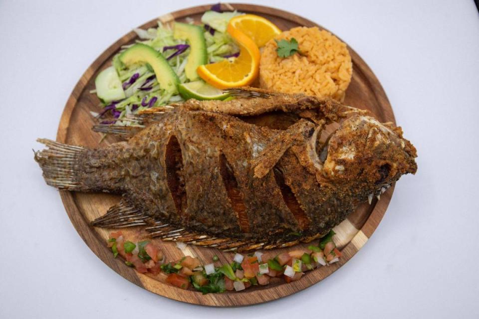 Mojarra frita, with a whole tilapia deep fried, will be available at La Doña’s, located in the Zandale Shopping Center.