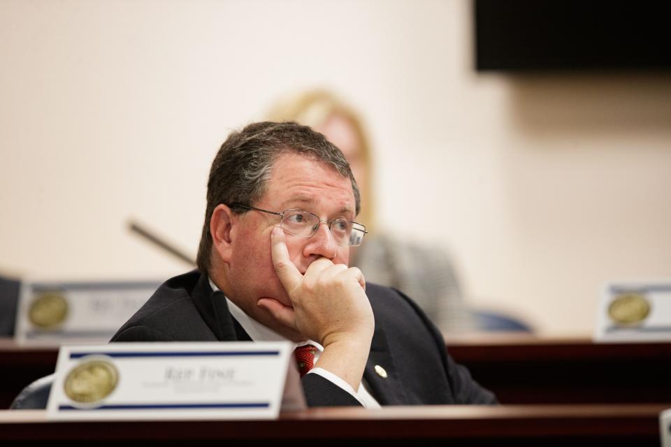 Rep. Randy Fine listens to a speaker during a House Tourism, Infrastructure & Energy Subcommittee meeting Tuesday morning, Feb. 15, 2022.