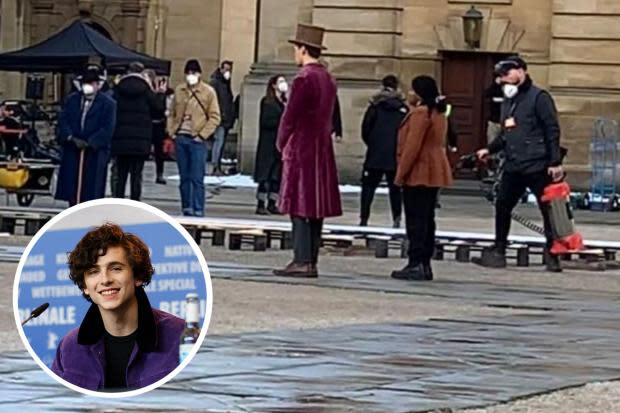 Willy Wonka comes to Oxford: work begins on Timothee Chalamet's