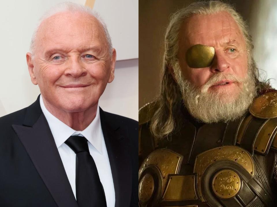 Anthony Hopkins attends the 94th Annual Academy Awards, and as Odin in "Thor."