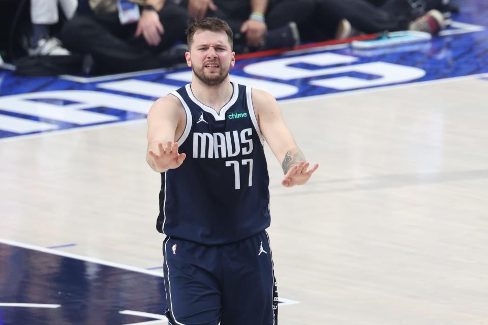 Luka Doncic's 25 points helped the Mavericks to a blistering 61-35 halftime lead in Game 4 of the NBA Finals.