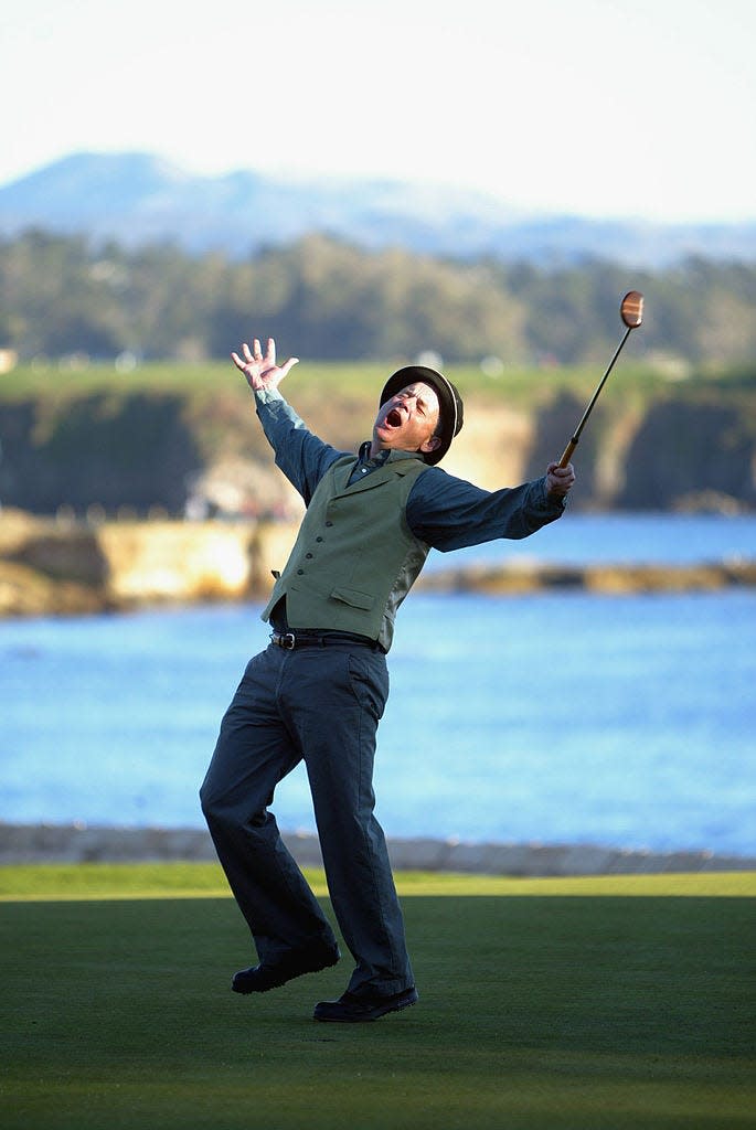 Bill Murray during the third round of the AT&T Pebble Beach National Pro-Am on February 8, 2003 at Poppy Hills Golf Course in Pebble Beach, California.