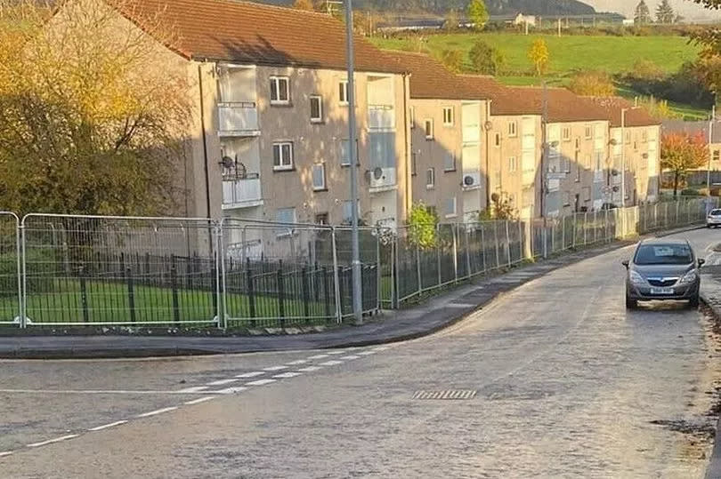 Whiteford Avenue, Bellsmyre fenced off and ready for demolition works