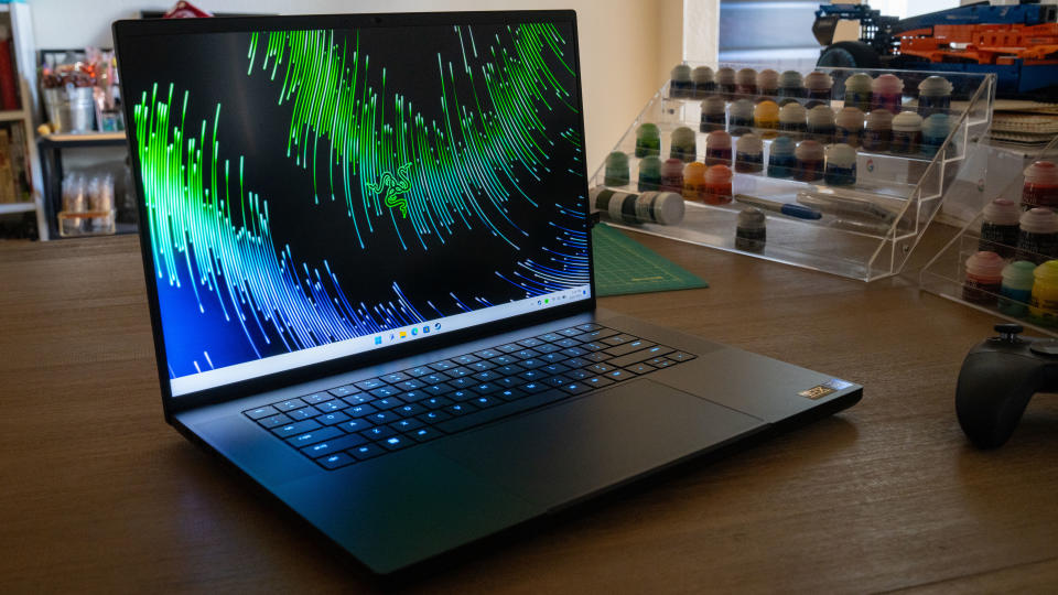 Razer Blade 16 (2023) review unit on desk