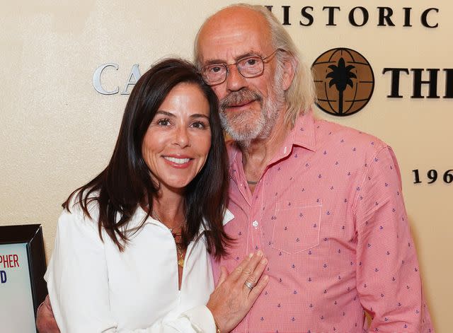 <p>Presley Ann/Getty</p> Lisa Loiacono and Christopher Lloyd attend 'Senior Moment' Screening and Q&A on May 01, 2021 in Palm Springs, California.