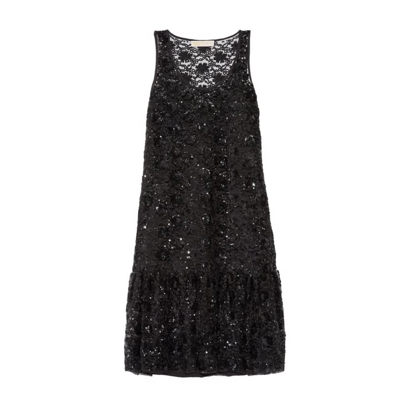 <a rel="nofollow noopener" href="http://rstyle.me/n/b82kfajduw" target="_blank" data-ylk="slk:Sequin Embellished Tulle Dress, Michael Kors, $395;elm:context_link;itc:0;sec:content-canvas" class="link ">Sequin Embellished Tulle Dress, Michael Kors, $395</a>