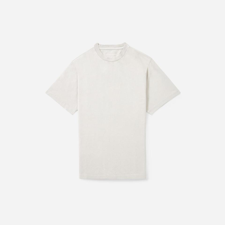 <p><strong>Everlane</strong></p><p>everlane.com</p><p><strong>$32.00</strong></p><p><a href="https://go.redirectingat.com?id=74968X1596630&url=https%3A%2F%2Fwww.everlane.com%2Fproducts%2Fmens-hvywt-rlxd-crew-moonrock&sref=https%3A%2F%2Fwww.esquire.com%2Fstyle%2Fmens-fashion%2Fg31452088%2Feverlane-choose-what-you-pay-sale%2F" rel="nofollow noopener" target="_blank" data-ylk="slk:Buy;elm:context_link;itc:0;sec:content-canvas" class="link ">Buy</a></p><p>Tired: regular weight tees. Wired: PREMIUM weight tees.</p>