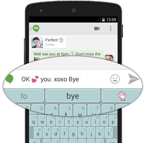 Text exchange with SwiftKey keyboard