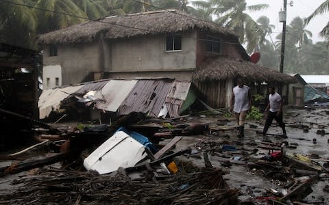 Devastation on the northern coast of the Dominican Republic becomes clear in daylight - Credit: RICARDO ROJAS/Reuters