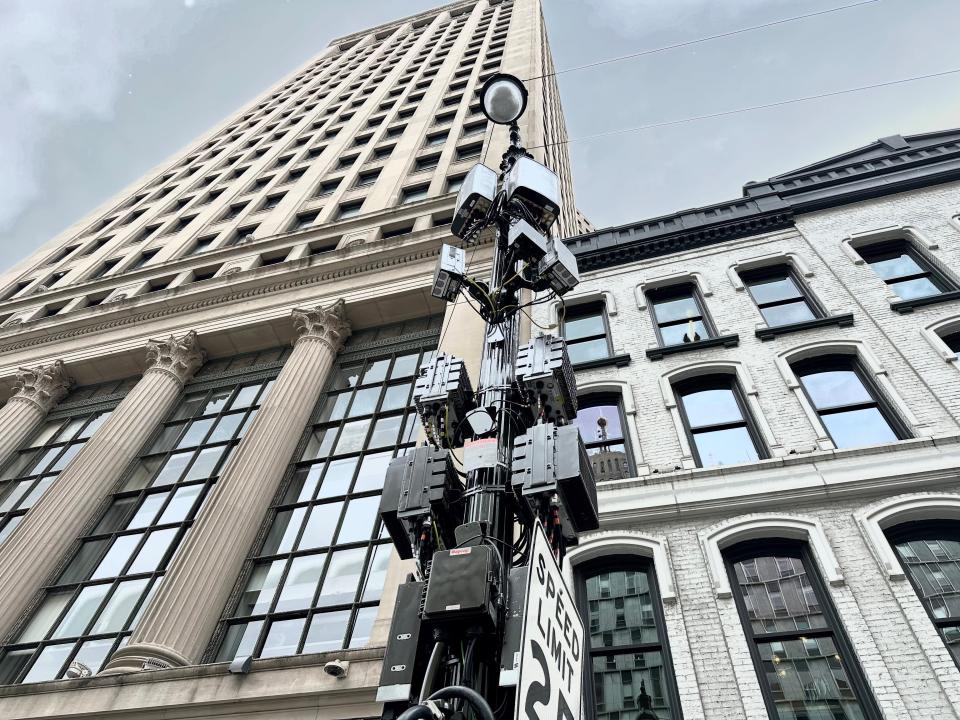 Verizon deployed numerous small cell towers across downtown Detroit to boost connectivity for the NFL draft.