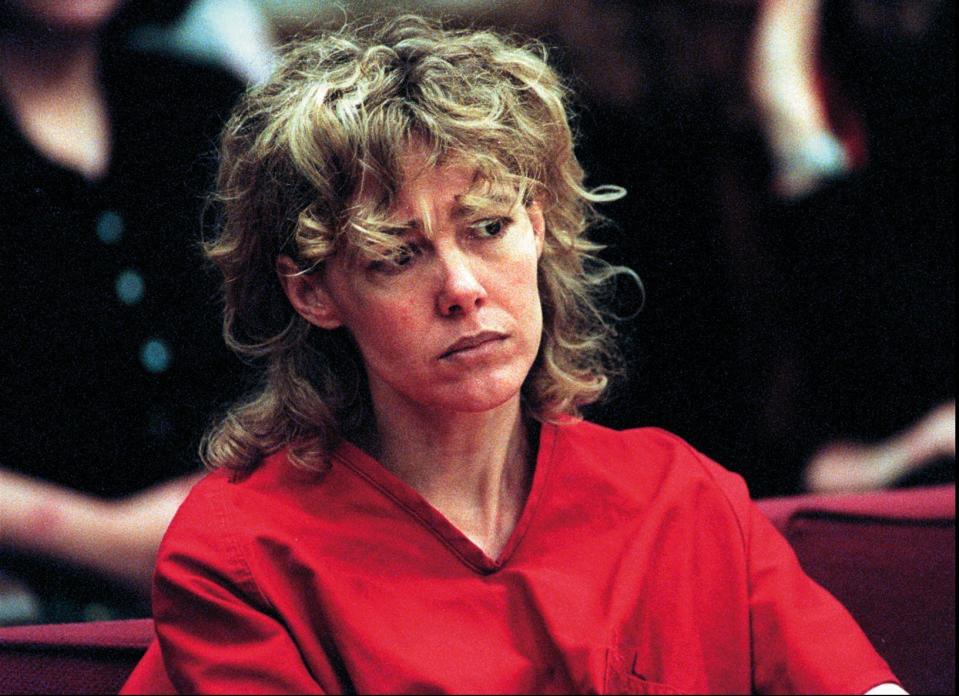  In this Feb. 6, 1998, file photo, Mary Kay Letourneau listens to testimony during a court hearing in Seattle Letourneau, who married her former sixth-grade student after she was convicted for raping him, has died. She was 58. Her lawyer David Gehrke told news outlets Letourneau died Tuesday, July 7, 2020, of cancer. The former suburban Seattle teacher was arrested in 1997 after she became pregnant with Vili Fualaau's child. She later pleaded guilty to second-degree child rape.