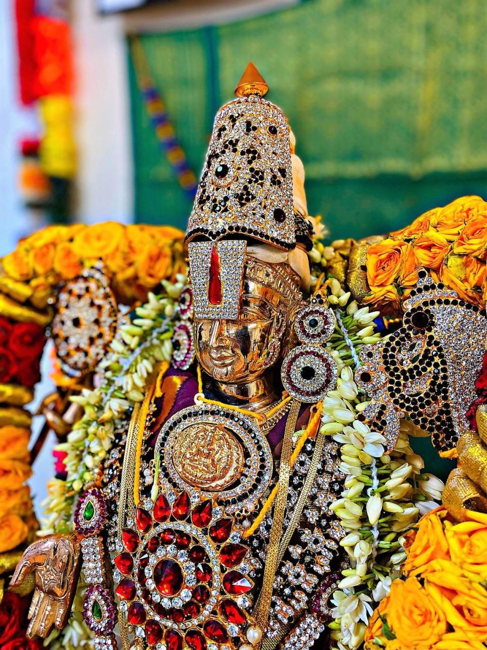 The Hindu Educational Society of Idaho had several sacred idols imported from India to be used in religious services, including this one of Perumal, or Sri Vhisnu, a principal deity.